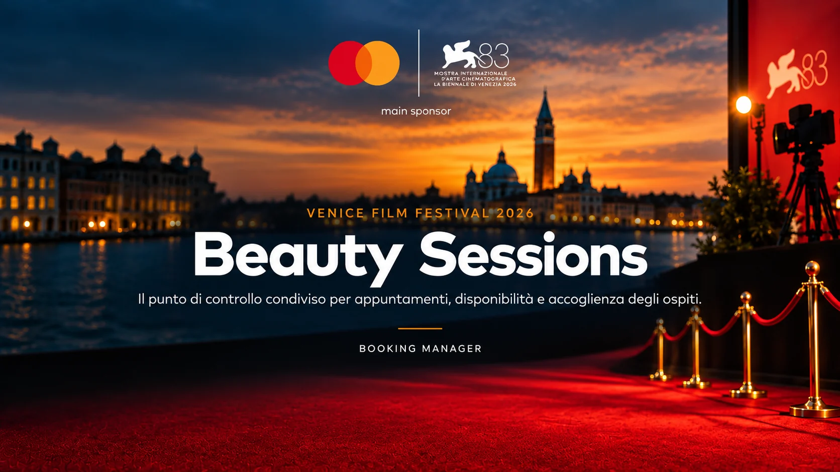 Beauty Sessions, the booking manager built for Mastercard as main sponsor of the Venice Film Festival.