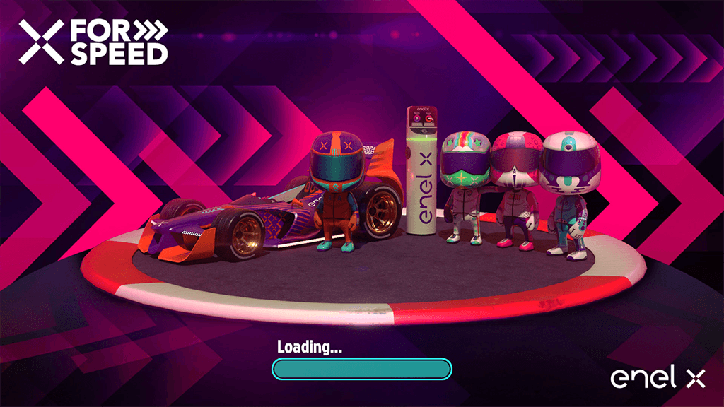 Enel X Motorsport X-Games: multiplayer gaming stations with custom wireless joypads.