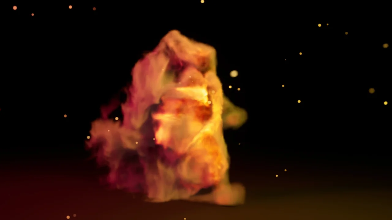 Video preview: an avatar made of smoke and embers, rendered in real time