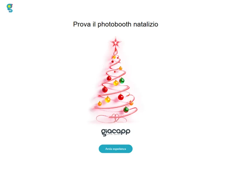 The Christmas version of the attract screen.