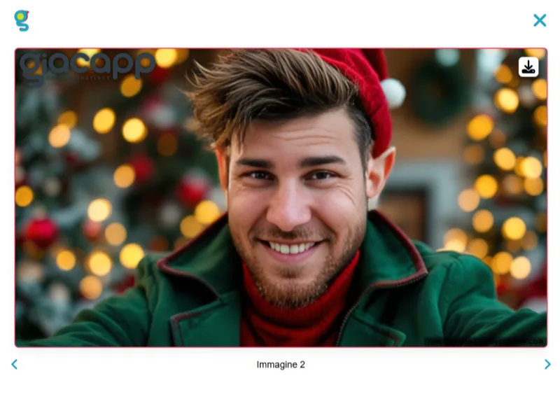 The same product reconfigured for Christmas: the guest as an elf.