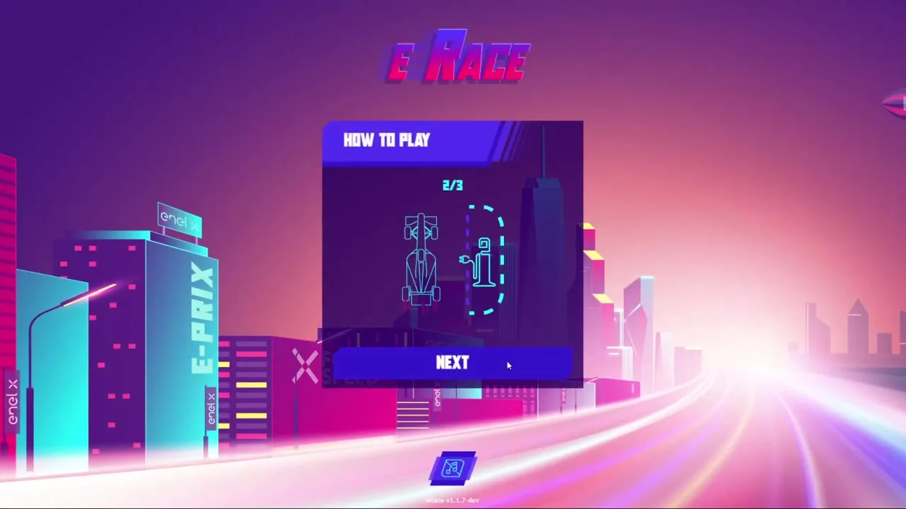 The how-to-play panel shown before the first race.