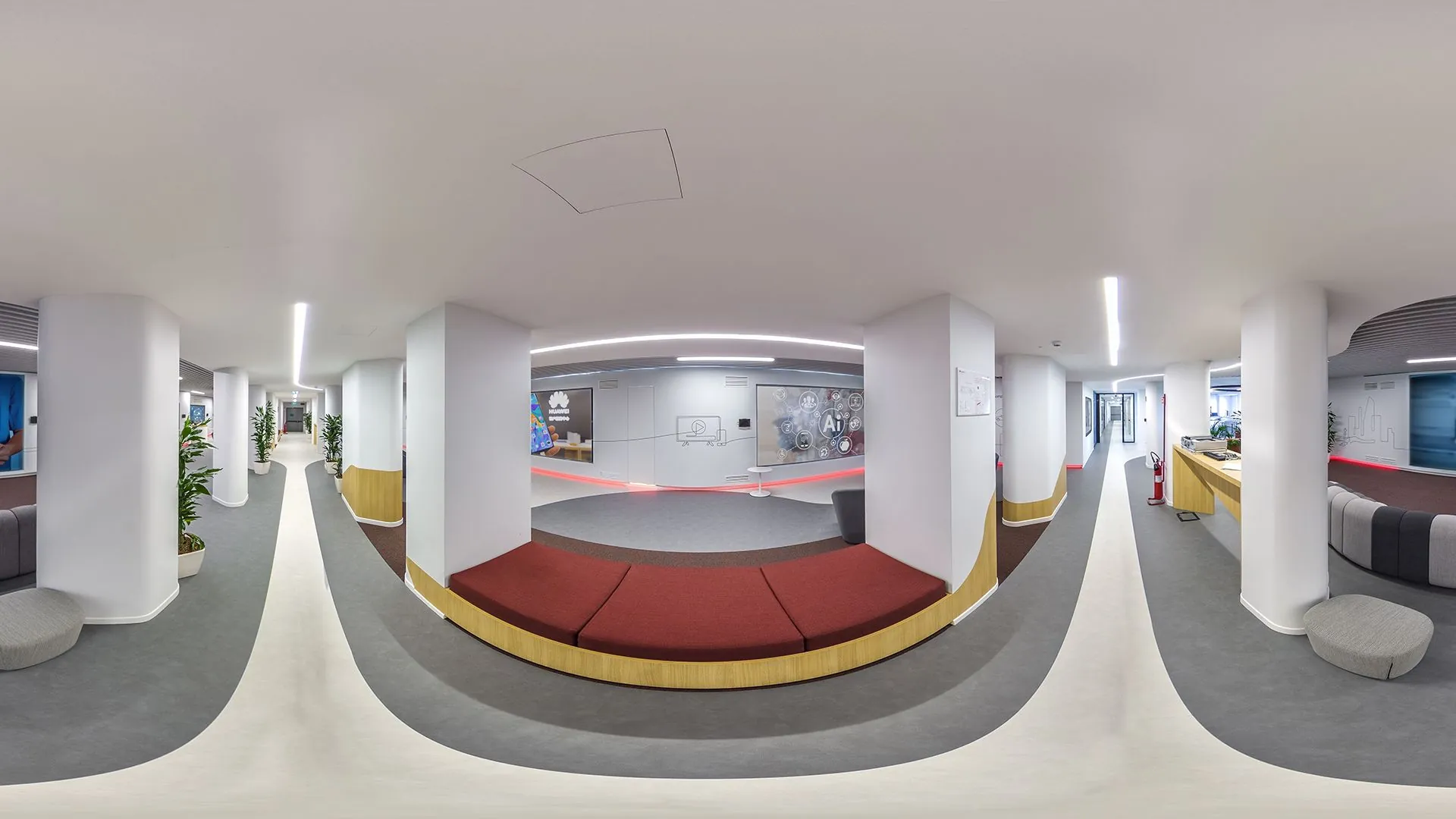 One of the areas as a flat 360-degree panorama, the raw material of the tour.
