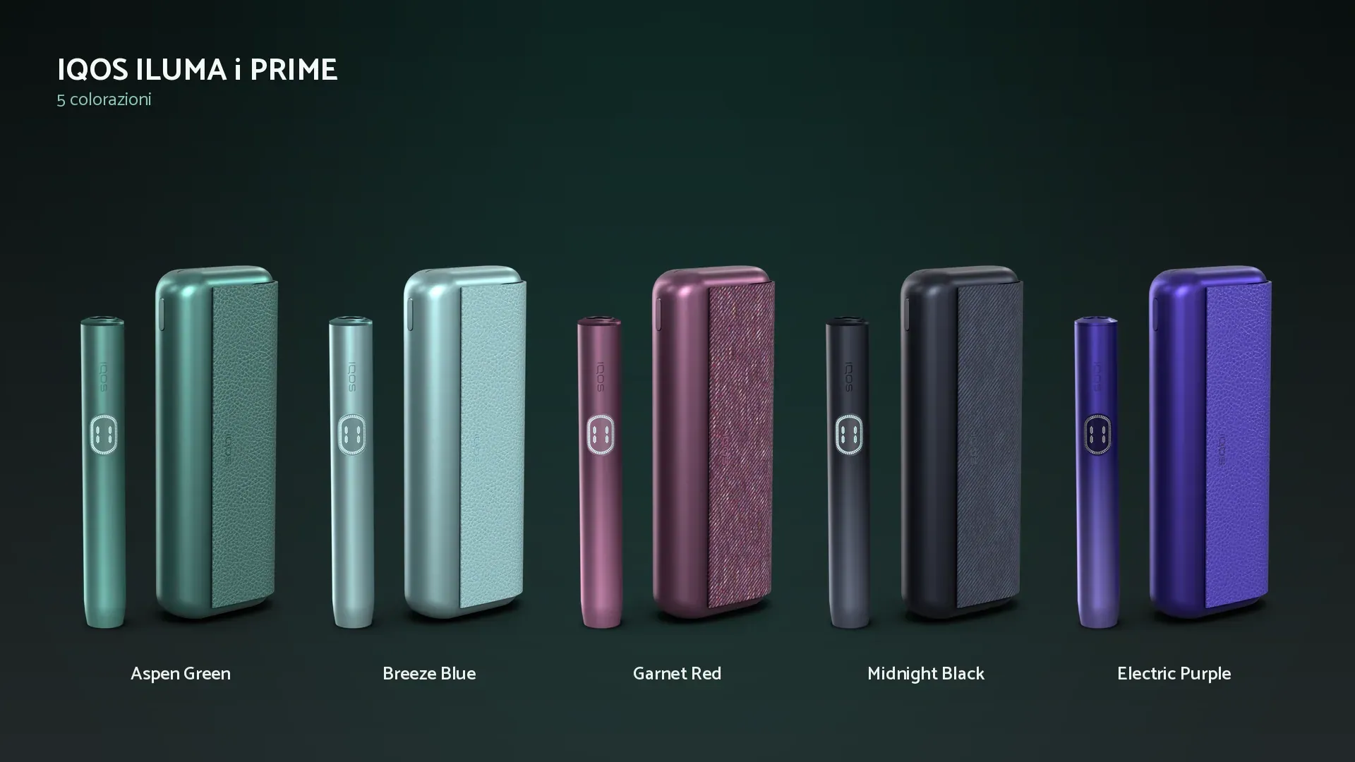 The ILUMA i PRIME range, every colourway from one scene.