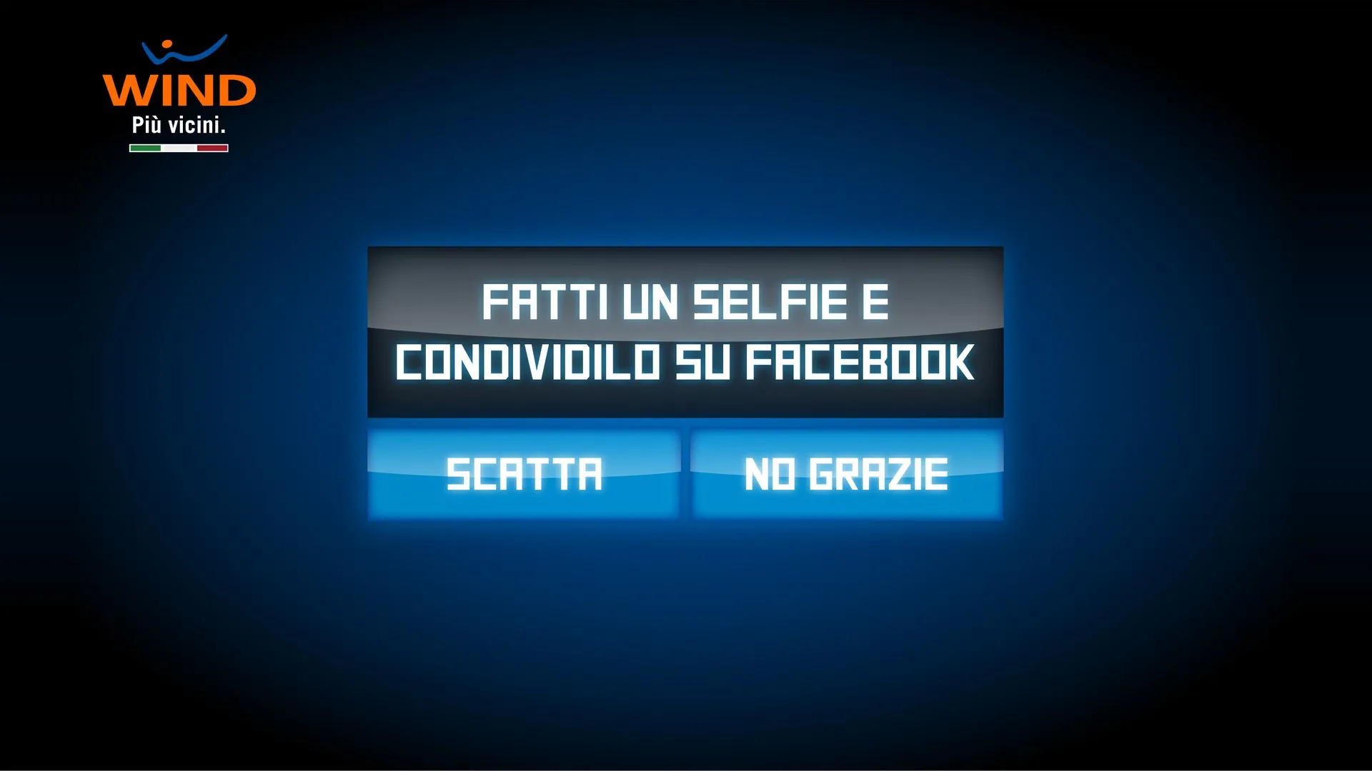 The prompt to take a selfie and share it on Facebook.